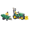 John Deere Lawn Tractor with trailer and gardener 621049