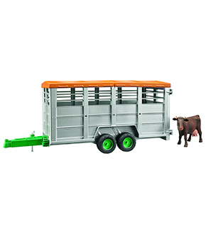 Livestock Trailer with 1 Cow 022273 Livestock Trailer with 1 Cow 022273