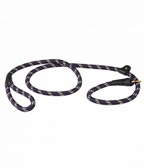 Weatherbeeta Rope Leather Slip Dog Lead - Navy/Brown Weatherbeeta Rope Leather Slip Dog Lead - Navy/Brown