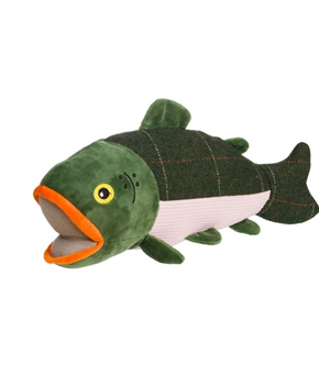 House Of Paws Green Tweed Salmon Dog Toy