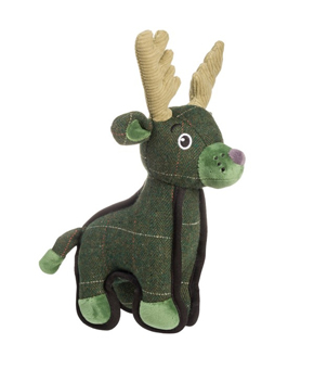 House Of Paws Green Tweed Deer Dog Toy